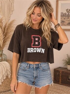 Brown University Cropped Graphic Tee - BROWN